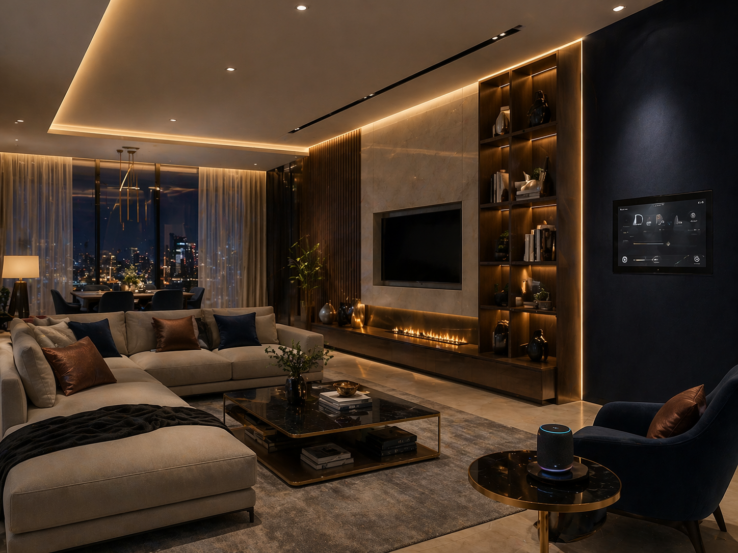 Smart home control panel and integrated lighting